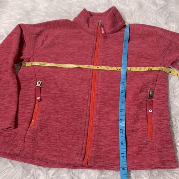 🟢3 for $20—/MARMOT Fleece Jacket exposed orange zip closure zip pockets girl - Picture 9 of 10